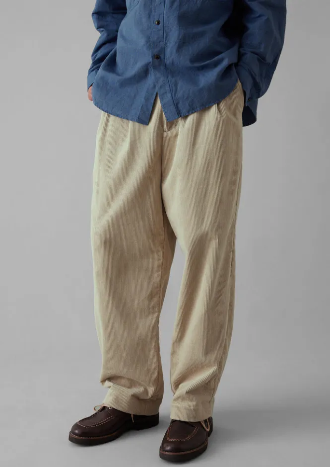 Cord|Trousers-TOAST Bill Organic Cord Wide Leg Trousers Moonstone