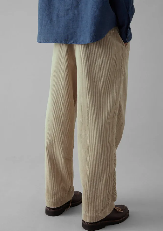 Cord|Trousers-TOAST Bill Organic Cord Wide Leg Trousers Moonstone