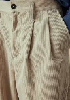 Cord|Trousers-TOAST Bill Organic Cord Wide Leg Trousers Moonstone