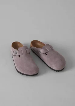 Shoes|Slippers-TOAST Birkenstock Boston Suede Clogs FadedPurple