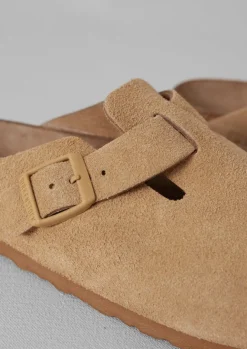 Shoes|Slippers-TOAST Birkenstock Boston Suede Clogs Latte