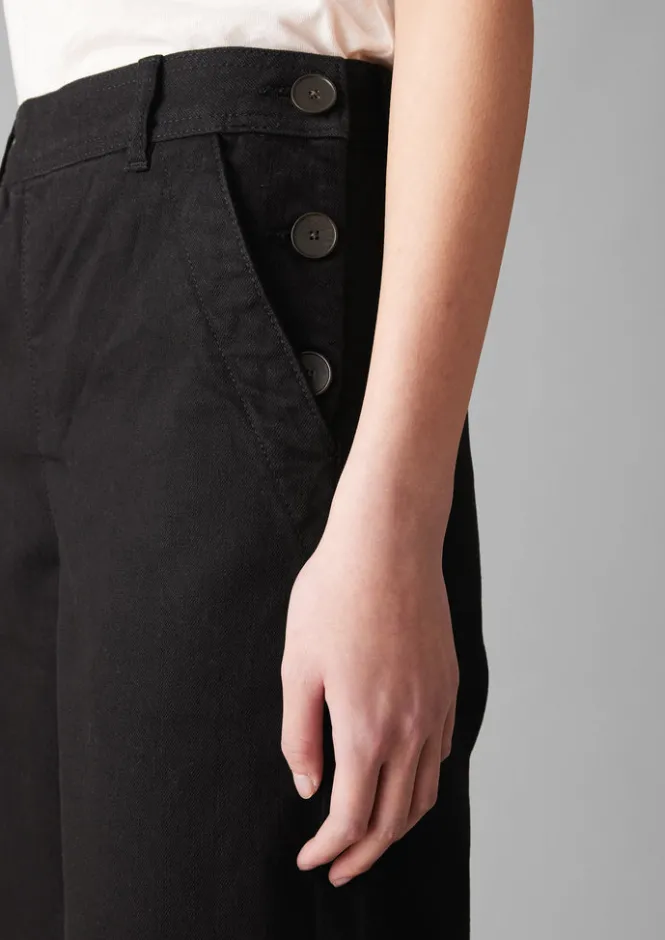 Denim|Jeans-TOAST Denim Side Button Trousers Black