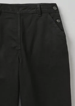 Denim|Jeans-TOAST Denim Side Button Trousers Black