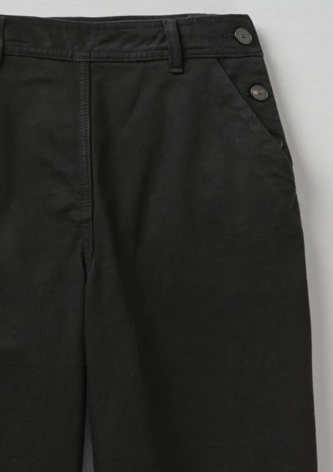 Denim|Jeans-TOAST Denim Side Button Trousers Black