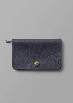 Bags & Belts-TOAST Bleu De Chauffe Leather Wallet Marine