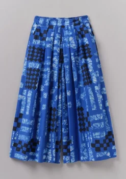 Skirts|Trousers-TOAST Block Print Batik Cotton Culottes AzuriteBlue