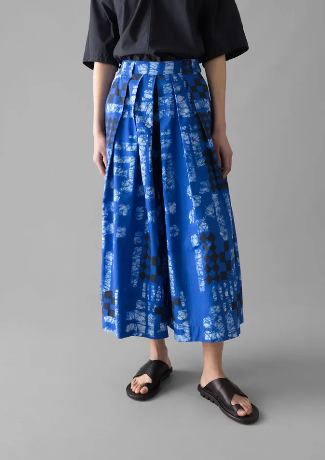 Skirts|Trousers-TOAST Block Print Batik Cotton Culottes AzuriteBlue