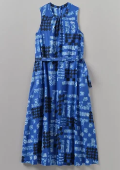 Dresses-TOAST Block Print Batik Poplin Dress AzuriteBlue