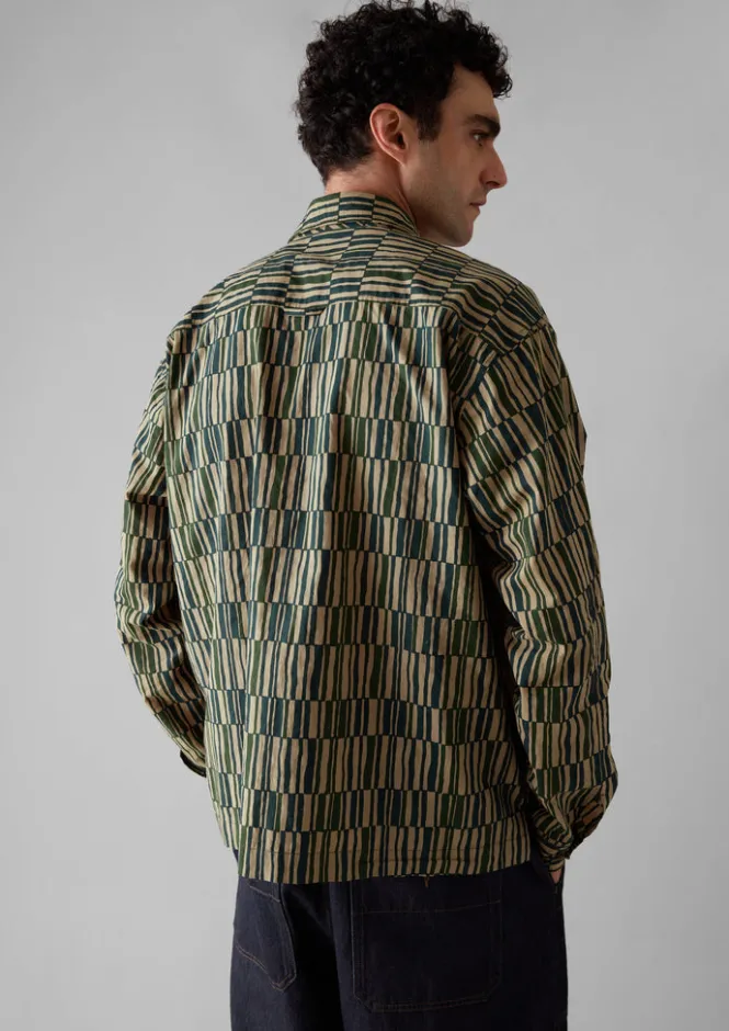 Shirts-TOAST Block Print Irregular Check Shirt GoldenSand