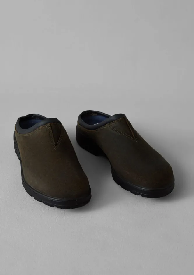 Shoes-TOAST Blundstone Waxed Suede Grip Clogs Olive