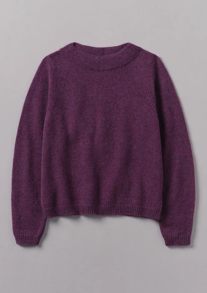 Knitwear-TOAST Boat Neck Wool Sweater Amethyst