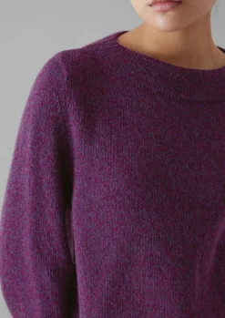 Knitwear-TOAST Boat Neck Wool Sweater Amethyst