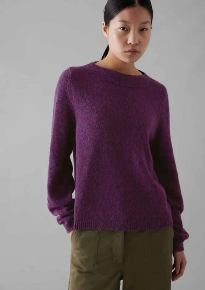 Knitwear-TOAST Boat Neck Wool Sweater Amethyst