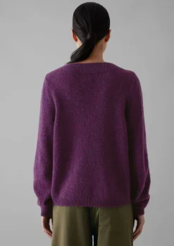 Knitwear-TOAST Boat Neck Wool Sweater Amethyst
