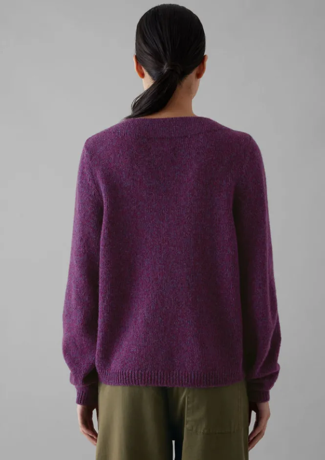 Knitwear-TOAST Boat Neck Wool Sweater Amethyst