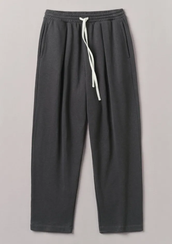 Loungewear|Trousers-TOAST Brushed Cotton Hemp Lounge Trousers Charcoal