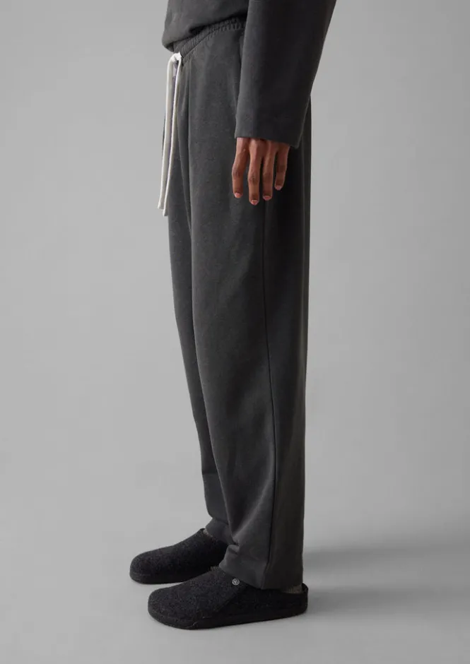 Loungewear|Trousers-TOAST Brushed Cotton Hemp Lounge Trousers Charcoal