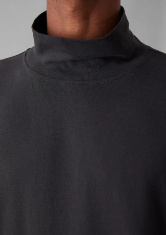 Loungewear|Tops & Tees-TOAST Brushed Cotton High Neck Lounge Top SoftCharcoal