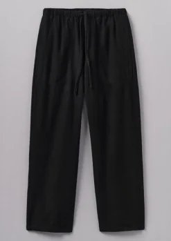 Linen|Loungewear-TOAST Brushed Cotton Linen Herringbone Trousers Slate