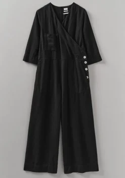 Linen|Loungewear-TOAST Brushed Cotton Linen Herringbone Jumpsuit Slate