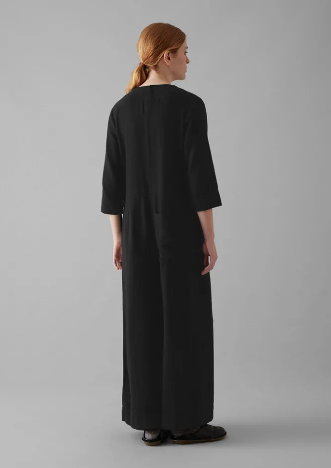 Linen|Loungewear-TOAST Brushed Cotton Linen Herringbone Jumpsuit Slate