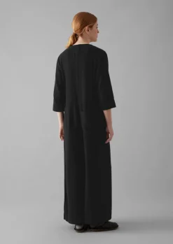 Linen|Loungewear-TOAST Brushed Cotton Linen Herringbone Jumpsuit Slate