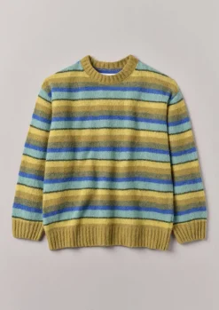 Knitwear-TOAST Brushed Stripe Sweater MustardMulti