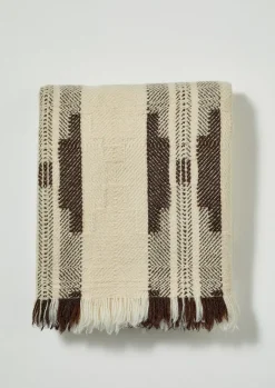 Textiles|Blankets & Throws-TOAST Bulgarian Wool Blanket Ecru/Brown