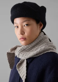 Hats, Scarves & Gloves-TOAST Cableami Wool Flight Hat Navy