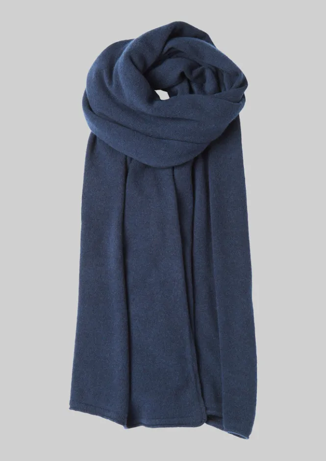 Hats, Scarves & Gloves-TOAST Cashmere Wool Wrap Scarf Navy
