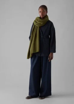 Hats, Scarves & Gloves-TOAST Cashmere Wool Wrap Scarf Olive