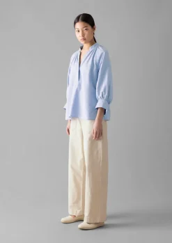 Shirts|Tops & Tees-TOAST Catrin Cotton Oxford Easy Shirt Chambray