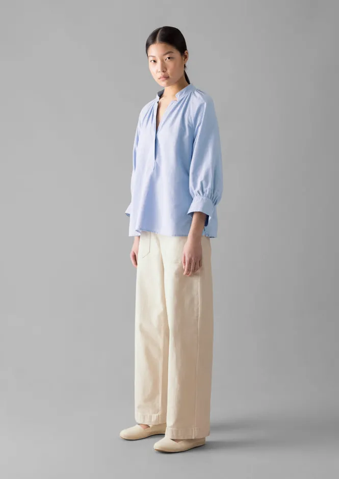 Shirts|Tops & Tees-TOAST Catrin Cotton Oxford Easy Shirt Chambray