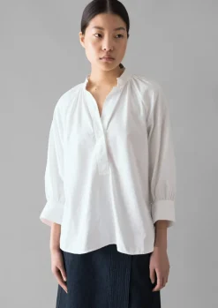 Shirts|Tops & Tees-TOAST Catrin Cotton Oxford Easy Shirt White