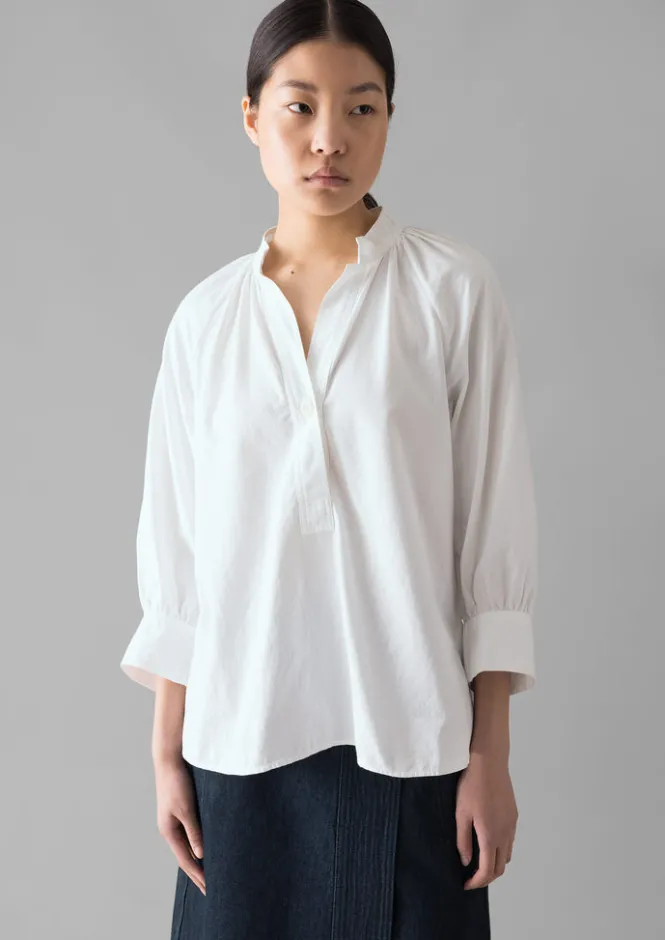 Shirts|Tops & Tees-TOAST Catrin Cotton Oxford Easy Shirt White