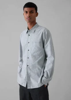 Linen|Workwear-TOAST Chambray Cotton Linen Shirt Charcoal