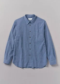 Linen|Workwear-TOAST Chambray Cotton Linen Shirt DustyNavy