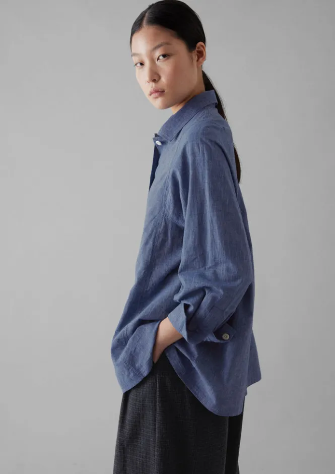 Workwear|Shirts-TOAST Cotton Shirt Chambray