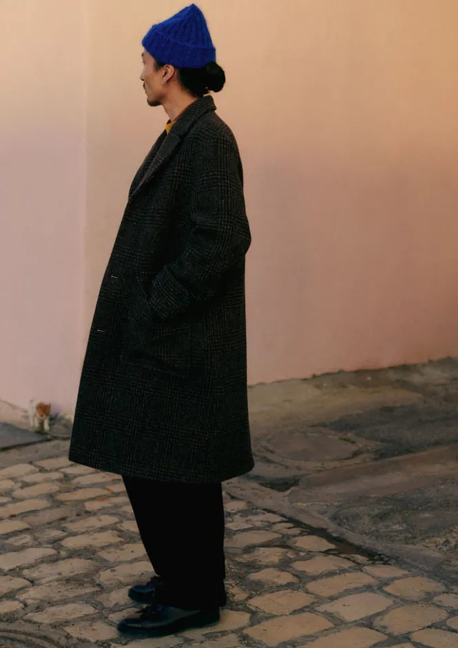 Coats & Jackets-TOAST Check Wool Overcoat BrownMarl