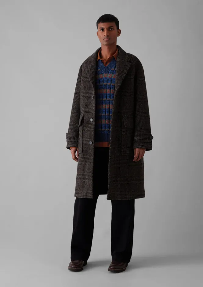 Coats & Jackets-TOAST Check Wool Overcoat BrownMarl