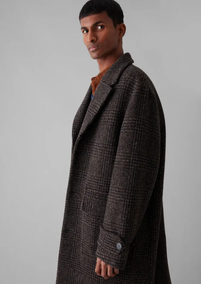 Coats & Jackets-TOAST Check Wool Overcoat BrownMarl