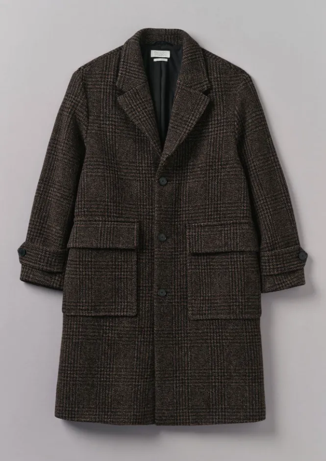 Coats & Jackets-TOAST Check Wool Overcoat BrownMarl