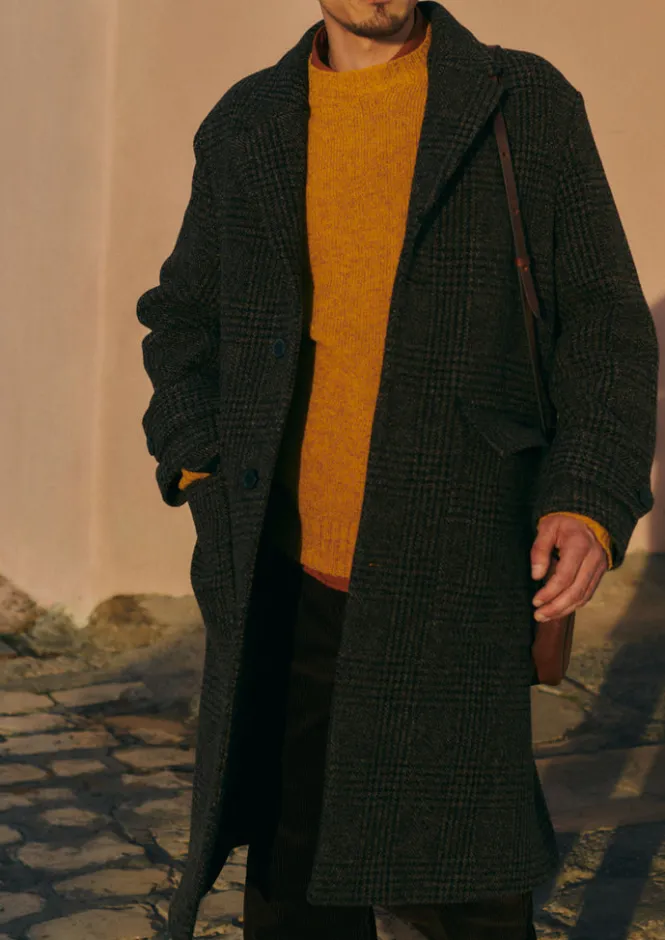 Coats & Jackets-TOAST Check Wool Overcoat BrownMarl