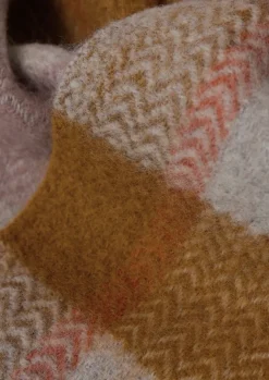 Textiles|Blankets & Throws-TOAST Chevron Check Wool Blanket Caramel/Mauve