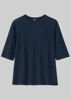 Jersey|Tops & Tees-TOAST Cleo Garment Dyed Organic Cotton Tee Indigo