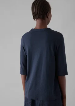 Jersey|Tops & Tees-TOAST Cleo Garment Dyed Organic Cotton Tee Indigo