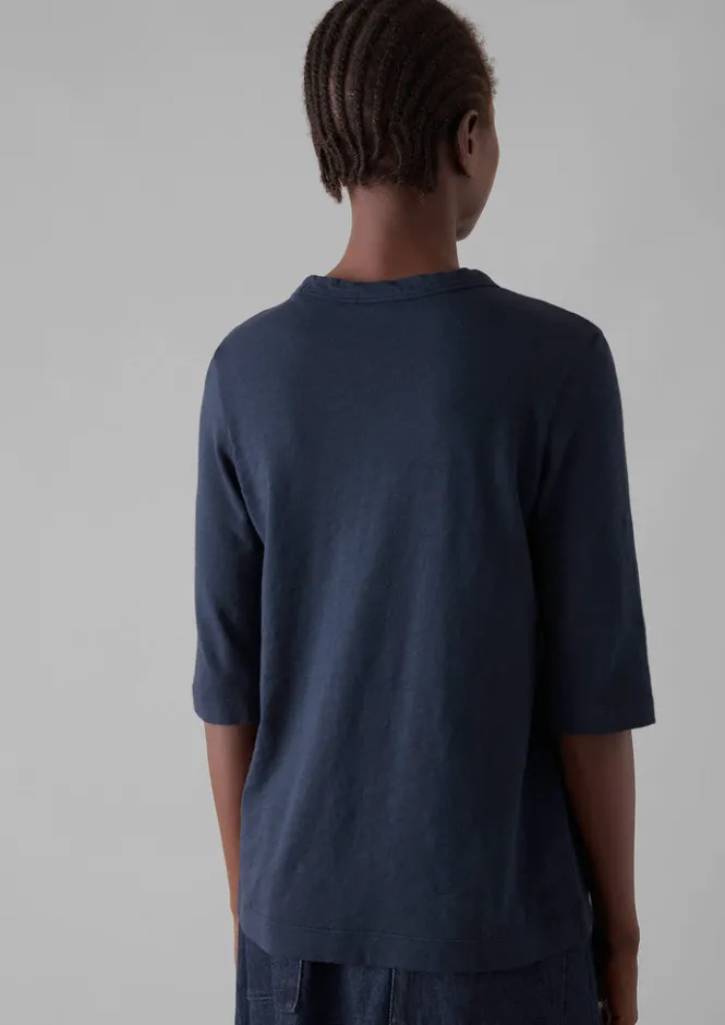 Jersey|Tops & Tees-TOAST Cleo Garment Dyed Organic Cotton Tee Indigo