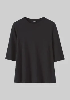 Jersey|Tops & Tees-TOAST Cleo Garment Dyed Organic Cotton Tee CarbonBlack