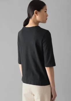 Jersey|Tops & Tees-TOAST Cleo Garment Dyed Organic Cotton Tee CarbonBlack