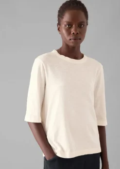 Jersey|Tops & Tees-TOAST Cleo Garment Dyed Organic Cotton Tee Chalk